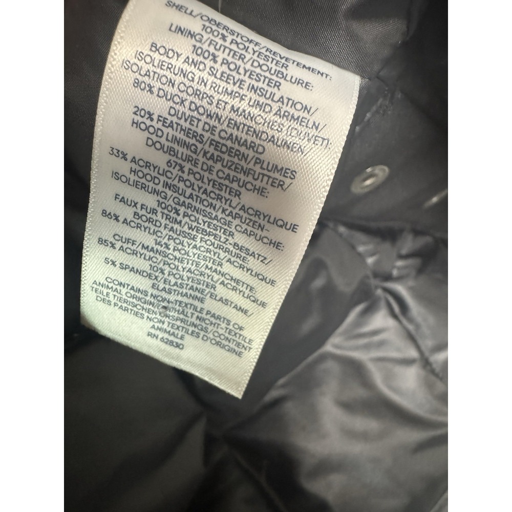 Women's Lands End Expedition Waterproof Down Parka, Size L 14-16 NO HOOD Quilted - Picture 7 of 8